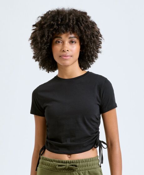 Women's TriDri® ruched crop top Thumbnail
