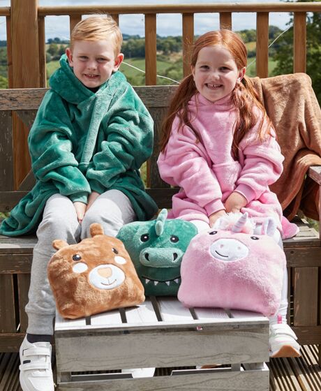 Brand Lab Kids Character Cushion Hooded Blanket Thumbnail
