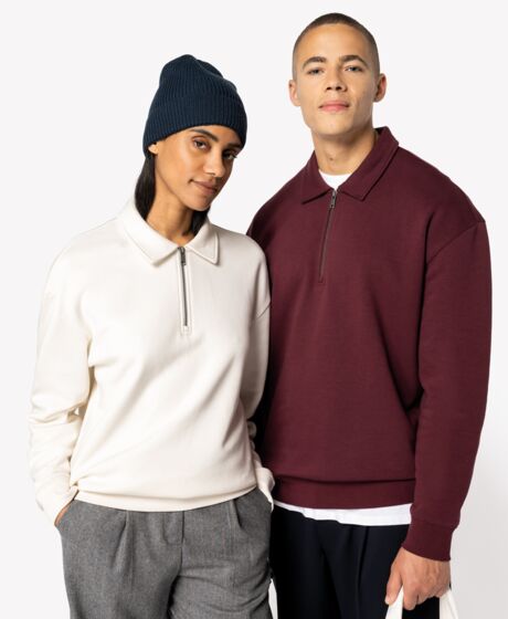 Native Spirit Unisex 1/4 Zip Sweatshirt with Polo Collar Thumbnail