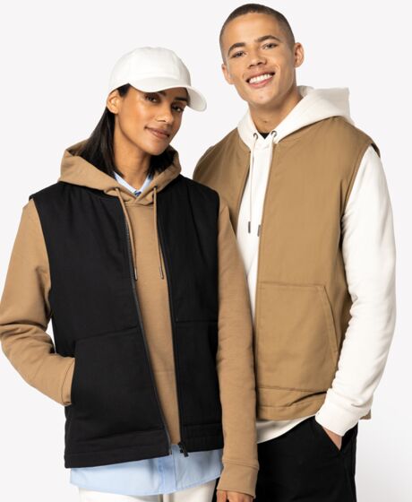 Native Spirit Unisex Twill Bodywarmer with Varsity Collar Thumbnail