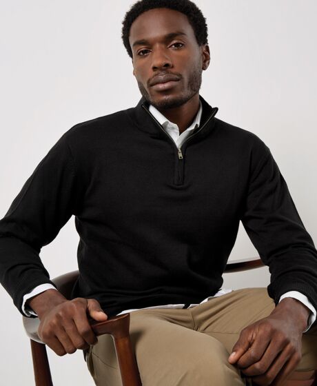 Kustom Kit Regular Fit Arundel 1/4 Zip Sweater Thumbnail