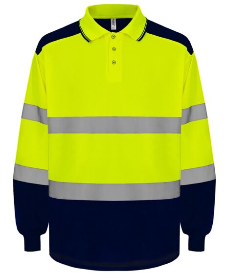 Yoko Two Tone Long Sleeve Polo Shirt Thumbnail