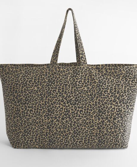 Westford Mill Leopard Print Canvas Oversized Tote Bag Thumbnail