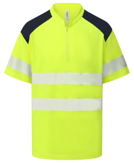 Yoko Mandarin Collar Zip Piqué Polo Shirt Thumbnail