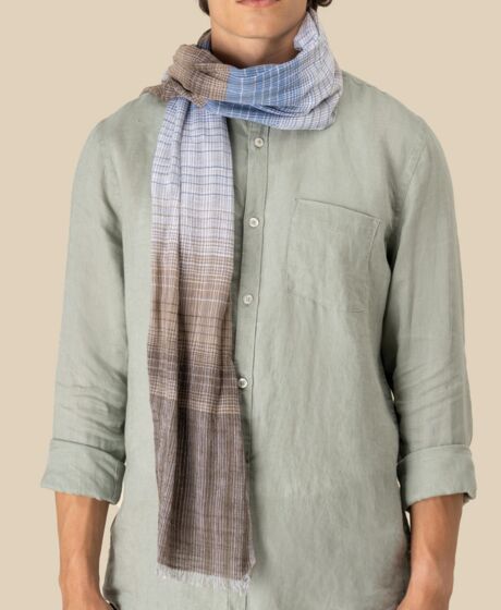 Spasso Brown Double Striped Scarf Thumbnail