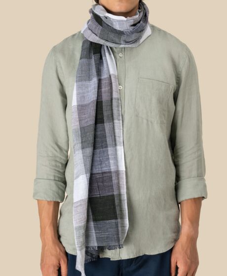 Spasso Greenish Check Scarf Thumbnail