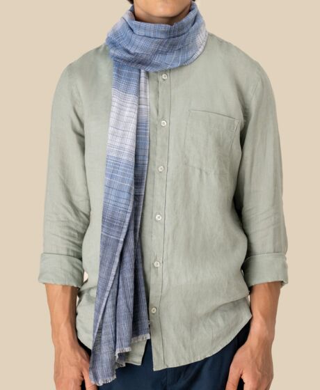 Spasso Blue Classic Check Scarf Thumbnail