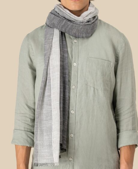 Spasso Urban Grey Striped Scarf Thumbnail