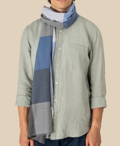 Spasso Blue Check Scarf Thumbnail