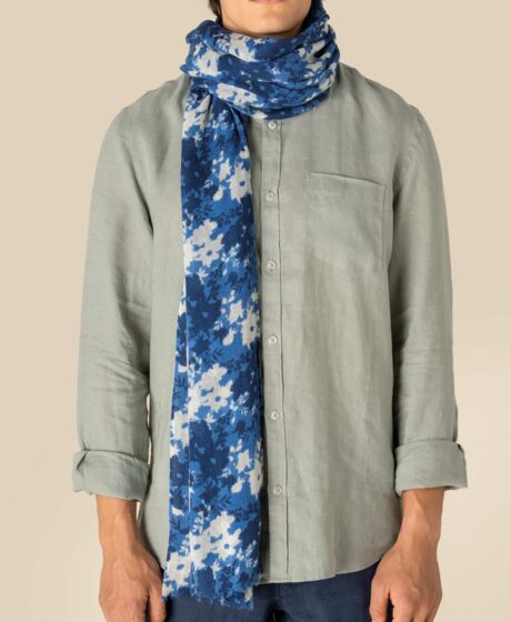Spasso Blue Floral Scarf Thumbnail