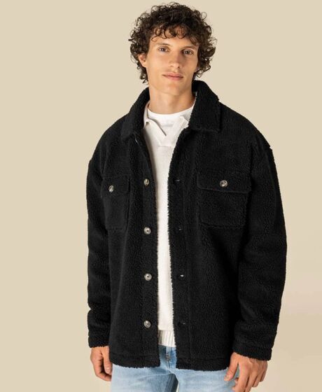 Spasso Unisex Sherpa Drop Shoulder Overshirt Thumbnail