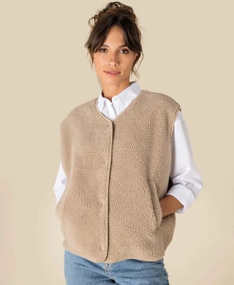 Spasso Ladies Sherpa Bodywarmer Thumbnail