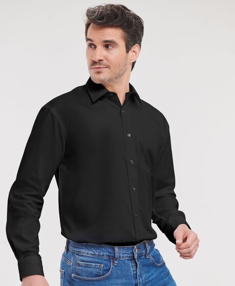 Russell Athletic Collection Long Sleeve Easy Care Cotton Poplin Shirt Thumbnail
