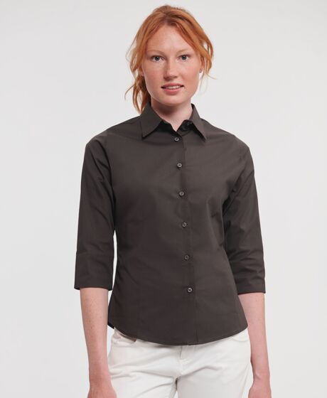 Russell Athletic Collection Ladies 3/4 Sleeve Easy Care Fitted Shirt Thumbnail