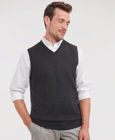 Russell Athletic Collection Sleeveless Cotton Acrylic V Neck Sweater Thumbnail