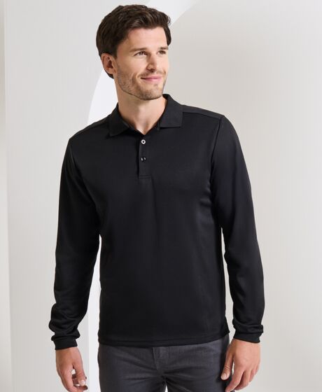 Premier Long Sleeve Coolchecker® Piqué Polo Shirt Thumbnail